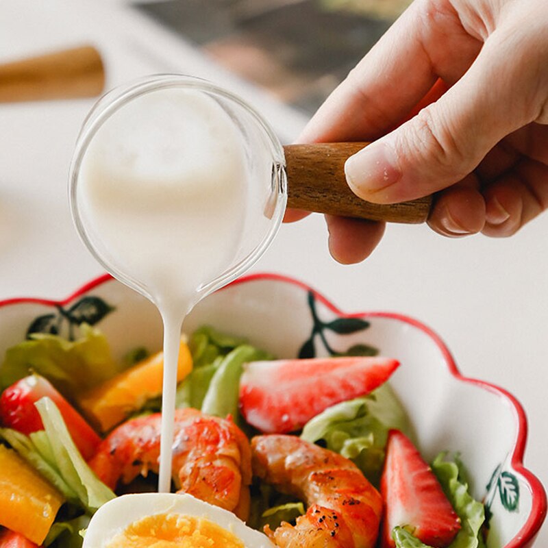 Japanse Stijl Mini Glas Melk Cup Creamer Jug Schotel Kleine Glas Koffie Melk Werper Azijn Saus Cup Met Handvat