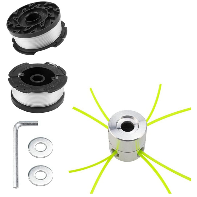 Retail Universal Aluminium Trimmer Head String Nylon Mowing Trimmer Head Spool Head Brushcutter With 2 Roll Strimmer Cord