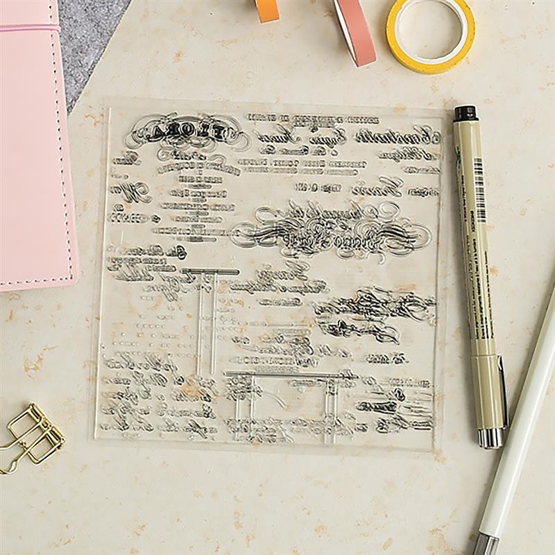 Seal PVC Transparent Stamp Plastic Embossing Sheet Stamp Decor for DIY Scrapbook Photo Album