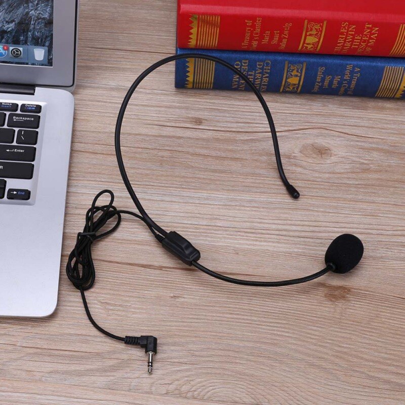 Wired Mic Boom Condenser Headset Microphone Flexible Wired 3.5mm Jack Mic For Loudspeaker