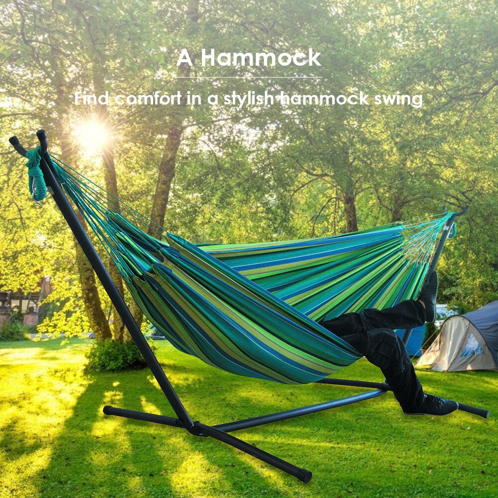 Portable Outdoor Canvas Hammock Stand（NO STAND） Camping Sleeping Swing Hanging Bed Yard Garden Furniture Support