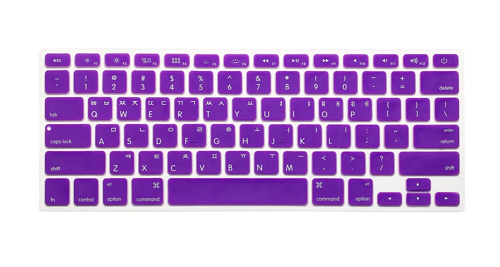 Koreański klawiatura pokrywa dla macbook Air 13 pro15 cal A1466 A1278 A1502 A1398 na laptopa Retina na klawiaturę kolor folia na klawiaturę: FIOLETOWY