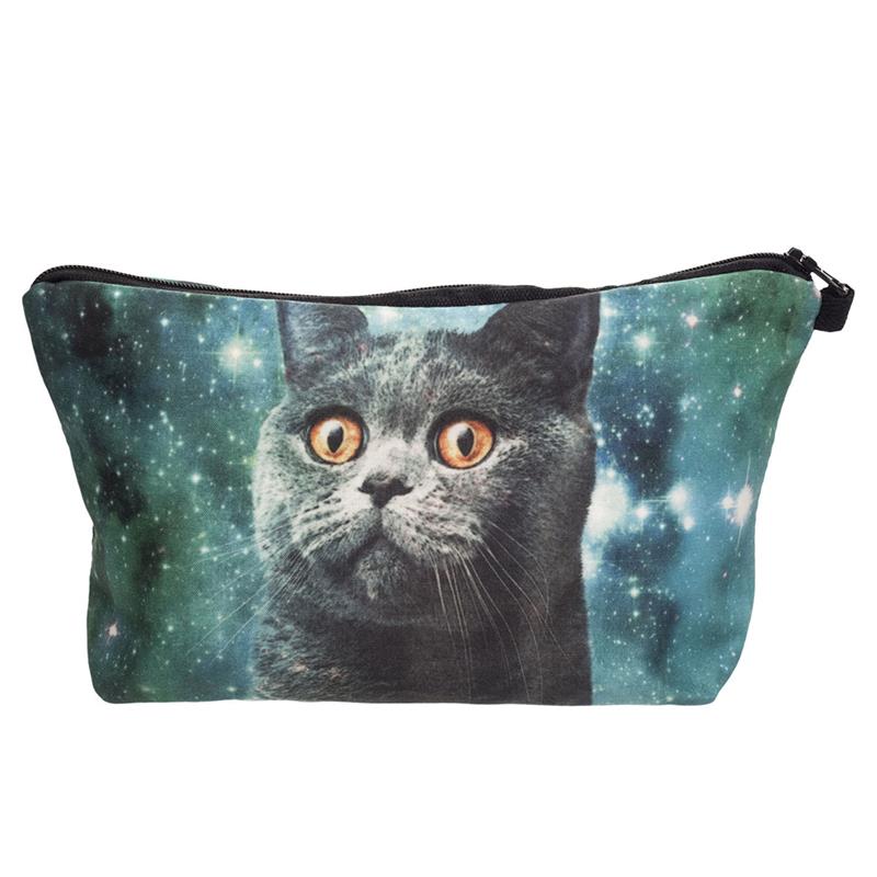 Neue 3D Kätzchen Gedruckt Weibliche Lagerung machen-hoch Taschen Frauen Mädchen Kupplung Taschen niedlich Karikatur Katze Reise Behälter Kosmetische fallen: C