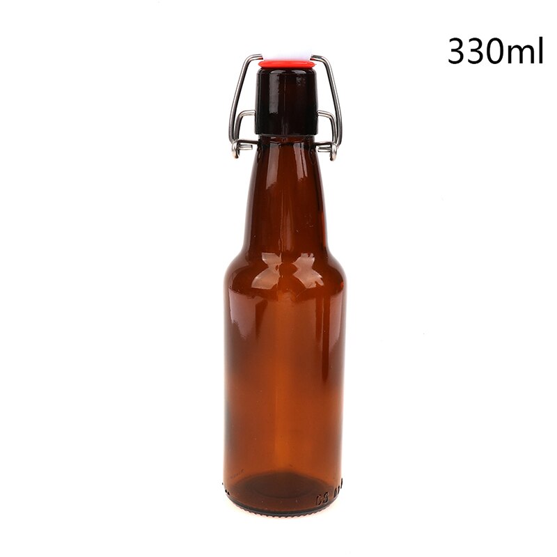 Botellas de cerveza de vidrio ámbar para elaboración casera con tapas abatibles, 330/500/1000ml: S