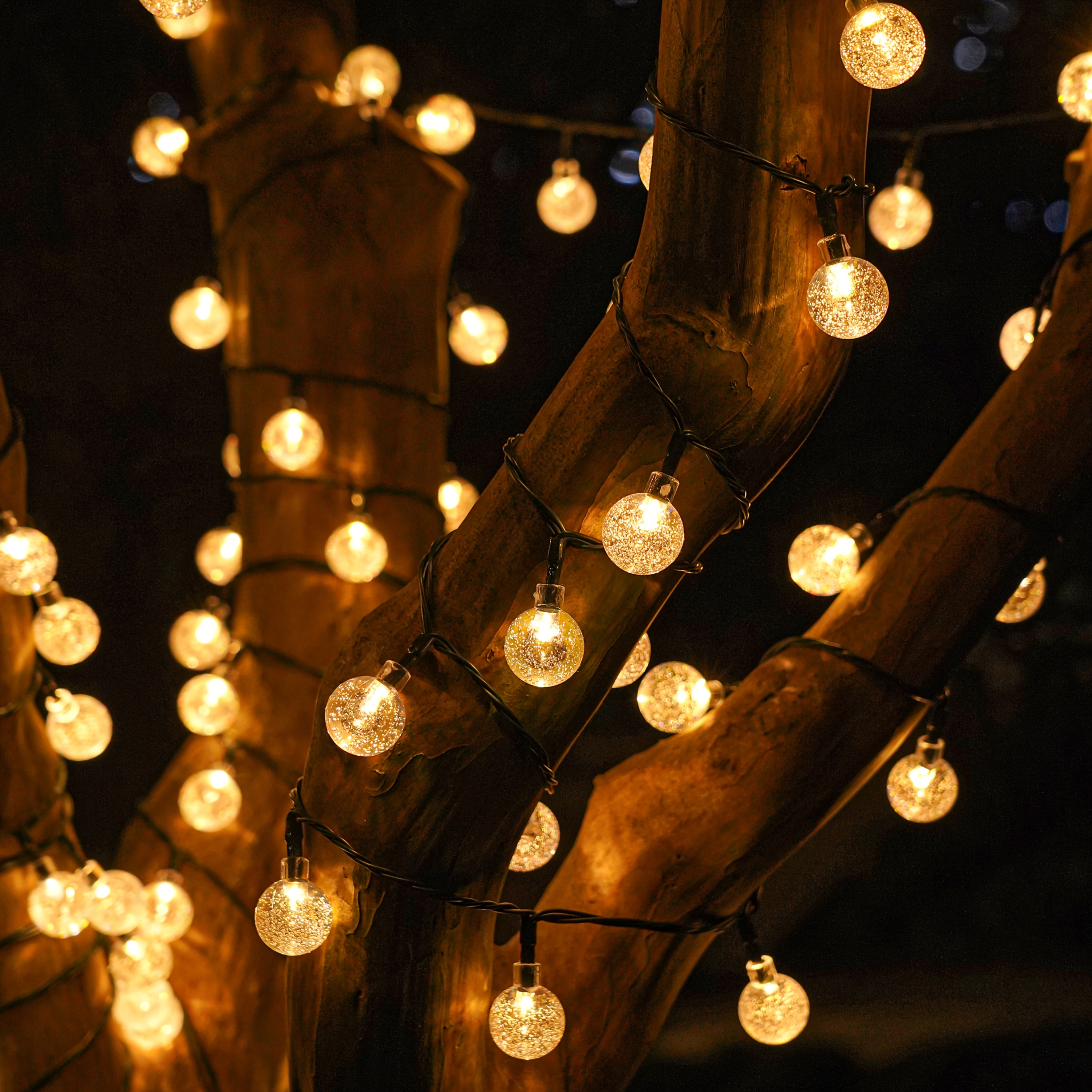 Solarne kryształbyć winnym bombki choinkowe, wodoodporne lampki doprowadziło robić dekoracji na zewnątrz, na choinkę, robić ogrodu, na Halloween, na imprezę.