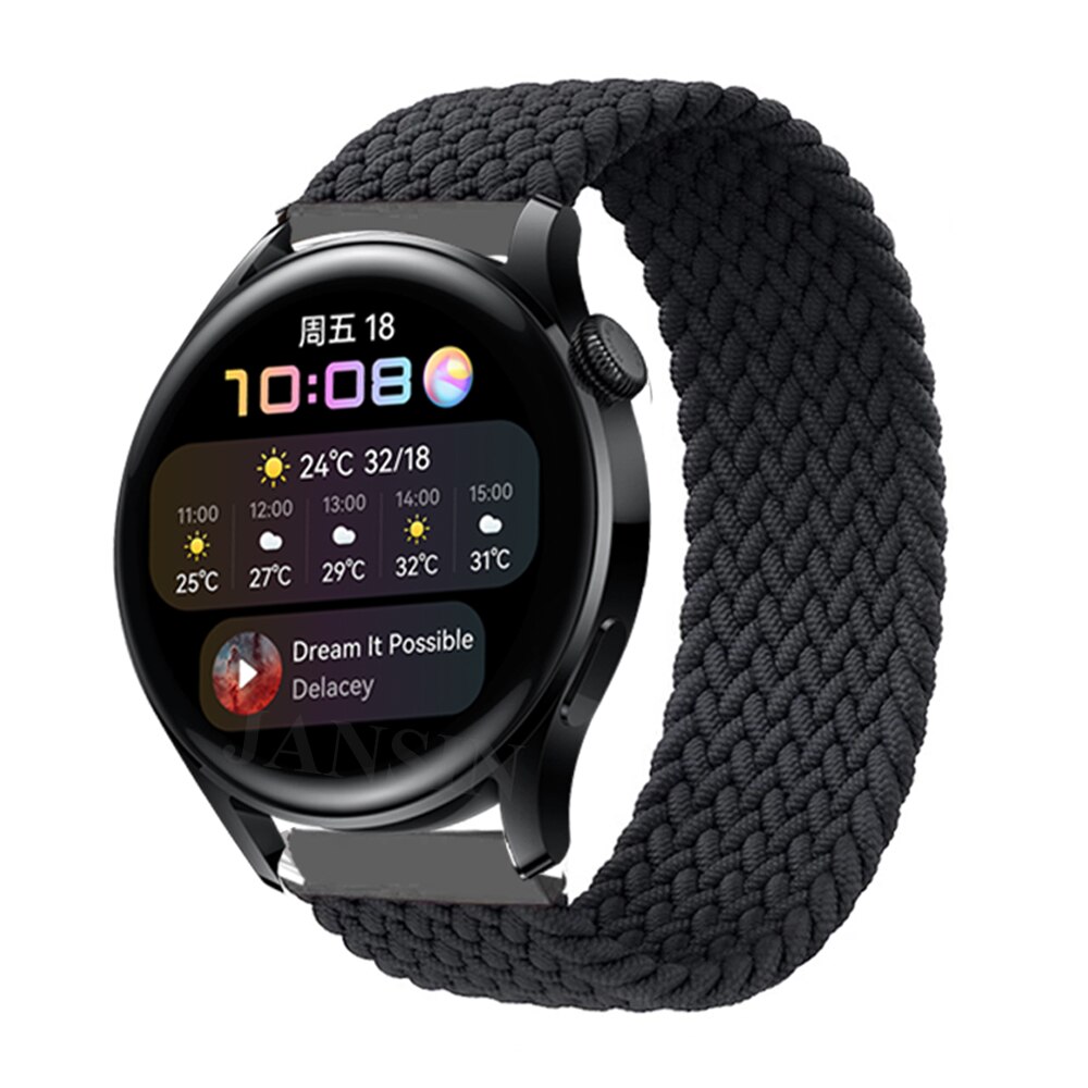Correa trenzada para Amazfit gtr 3 pro gtr 3, Correa de nailon elástico para reloj Huami Amazfit GTR 3 Pro GTR 3: XS / Black
