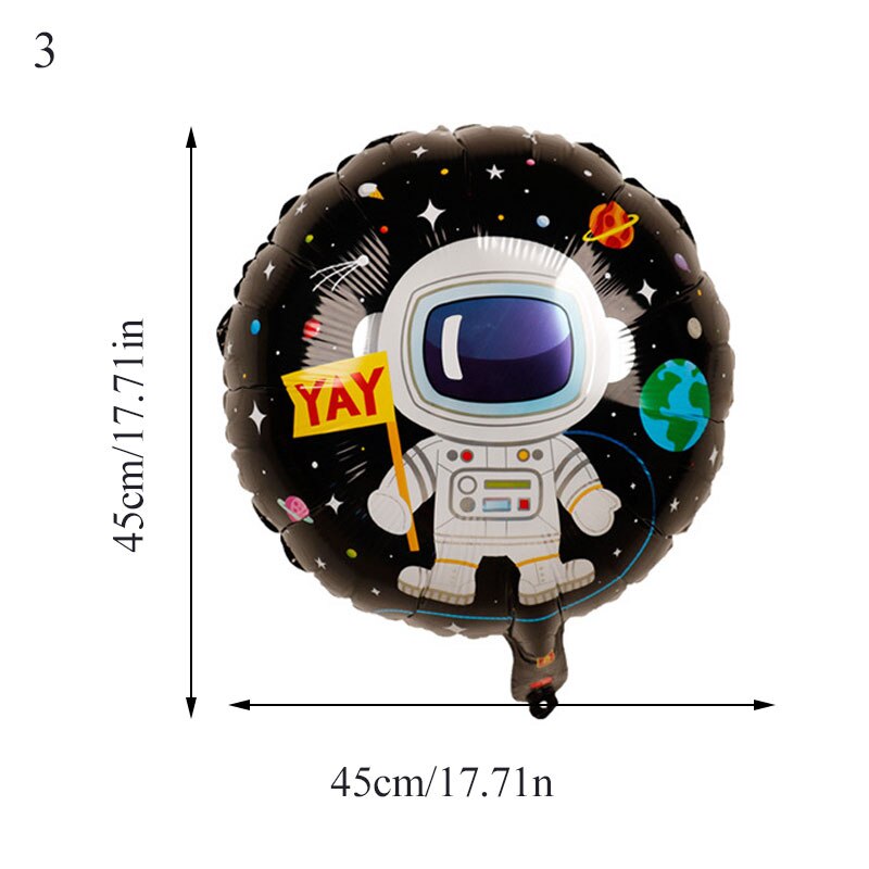 4D Stereoscopic Cartoon Foil Balloons Astronaut Spaceship Rocket Earth Foil Balls Birthday Party Decorations Kids Funny Balloon