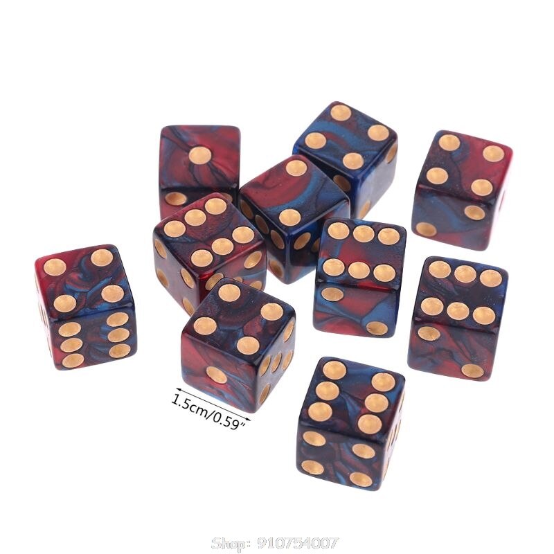 10pcs/set Number 16 Square Polyhedral Dices Beads Number Dials Desktop Table Board Games O28 20