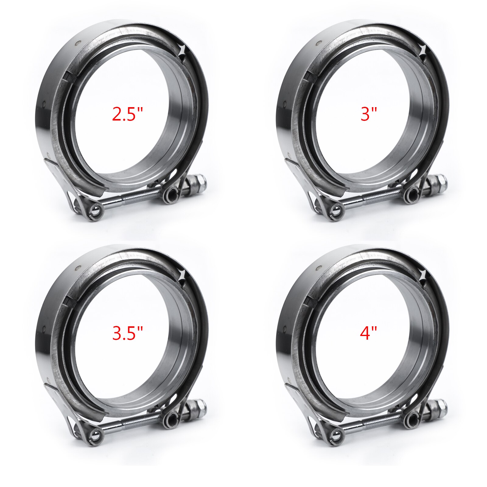 2.5-4 "inoxidável V-BAND parafuso braçadeira + flange turbo down-tubo de escape wastegate