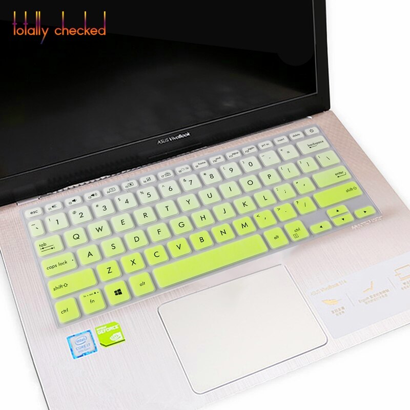 Laptop Keyboard Cover - Ultra-thin Silicone Skin for Asus Vivobook 14 X420 Series - Waterproof & Dustproof: Fade Green