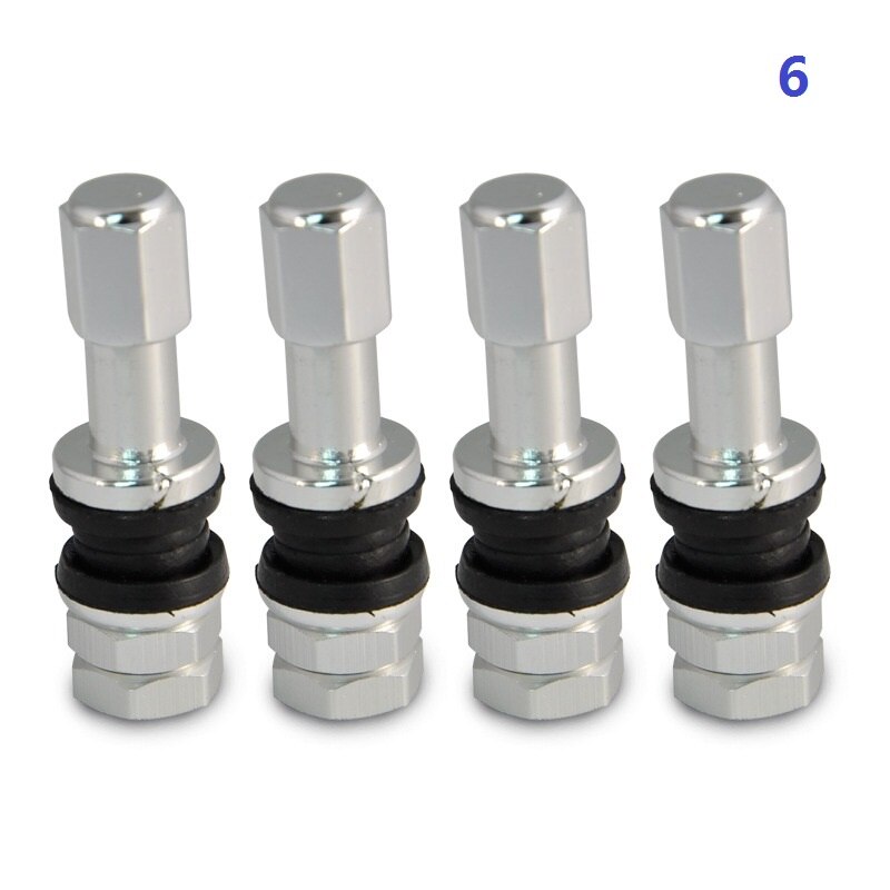 LOPOR 4 unids/set vástago de la válvula del neumático de la rueda de aluminio del coche con la tapa del polvo roja: 6