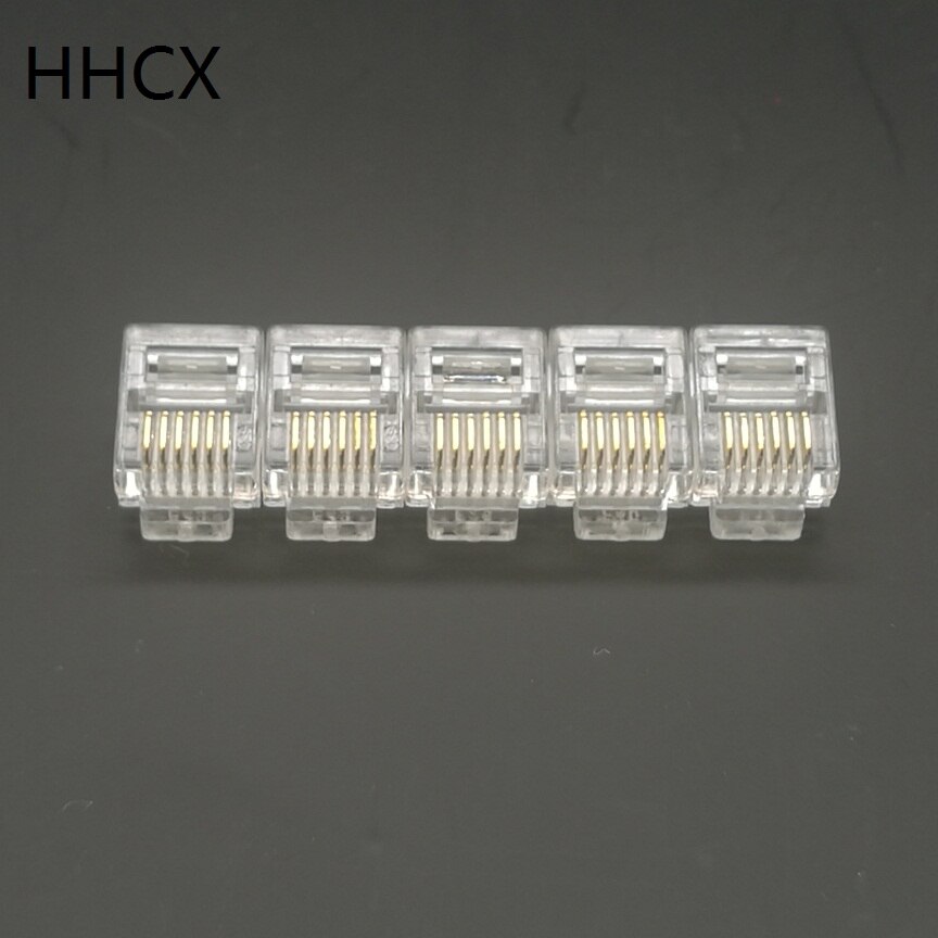 10 20 50 100PCS/LOT Gold-plated RJ12 6Pin 6P6C Engineering CNC Telephone Crystal head Connector