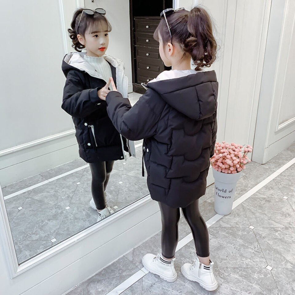 Manteau à capuche pour filles, parka coupe-vent, – Grandado