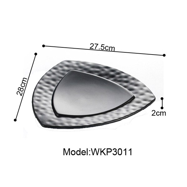 A5 Melamine Three Angle Plate Dinner Plate Black Frost Dinnerware Korean Style Japanese Snack Snack Food Dish Tableware: WKP3011