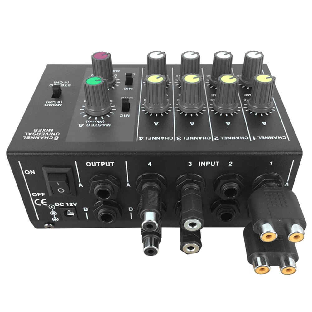 Mixing Console Stereo 8 Channel Microphone Universal Adjusting Sound Mixer Panel Karaoke Digital