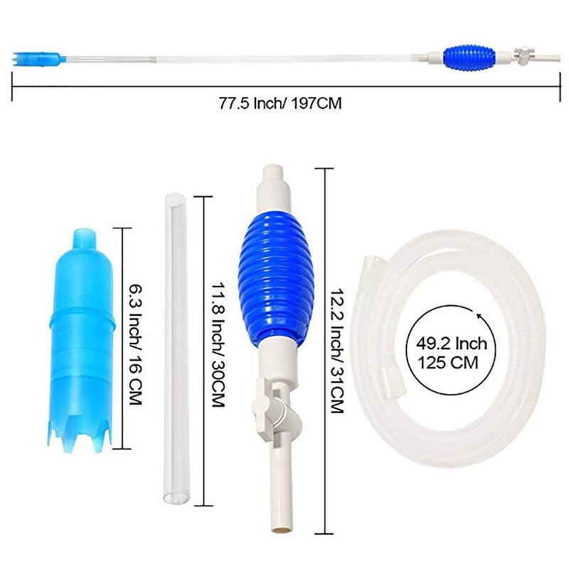 Gravel Sand Cleaner for Aquarium Fish Tank Water Changer Vacuum Siphon with Flow Controller