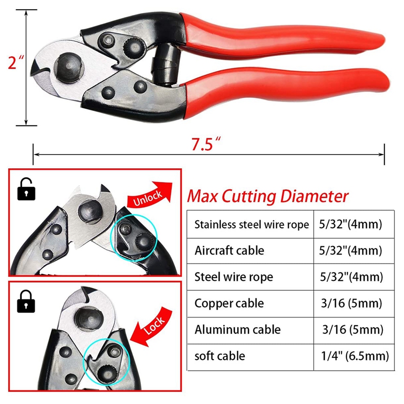 Cable Cutter Wire Rope Heavy Duty Stainless Steel ... – Grandado