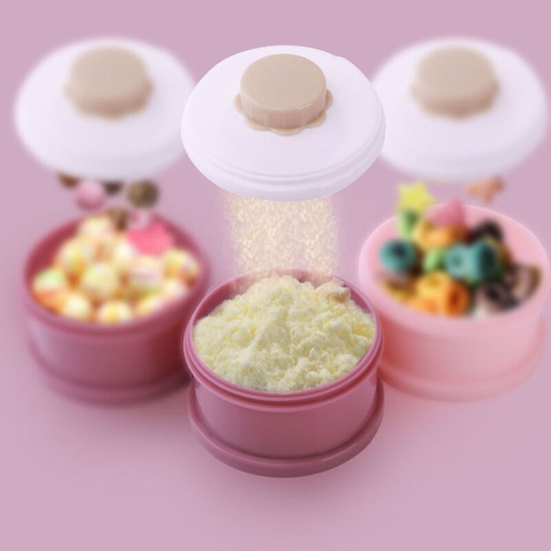 Baby Formula Dispenser Non-Spill Portable Stackable 3 Layers Milk Powder Container Box Snack Twist-Lock Storage Case