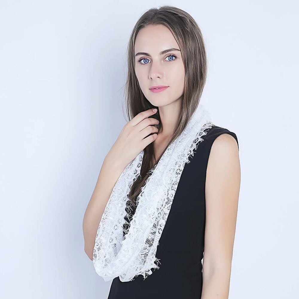 Foulard infini en dentelle pour femmes, style catholique, voile d&#39;église, couverture de tête, Latin messe, châle de mariée, noir