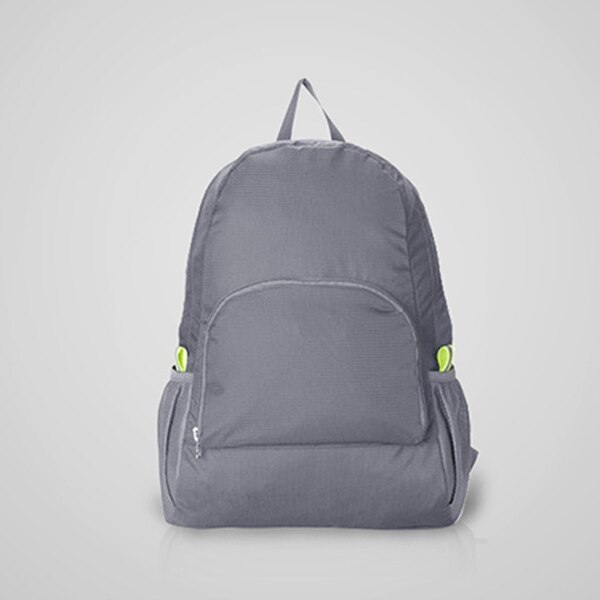 Portable voyage sacs à dos Zipper solide en Nylon sac à dos voyage femmes hommes sacs à bandoulière sac pliant: Gris