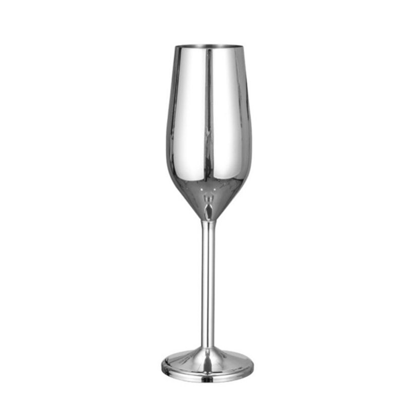 Rostfritt stål vinglas bägare champagne bägare cocktailglas whisky bägare: Silver-