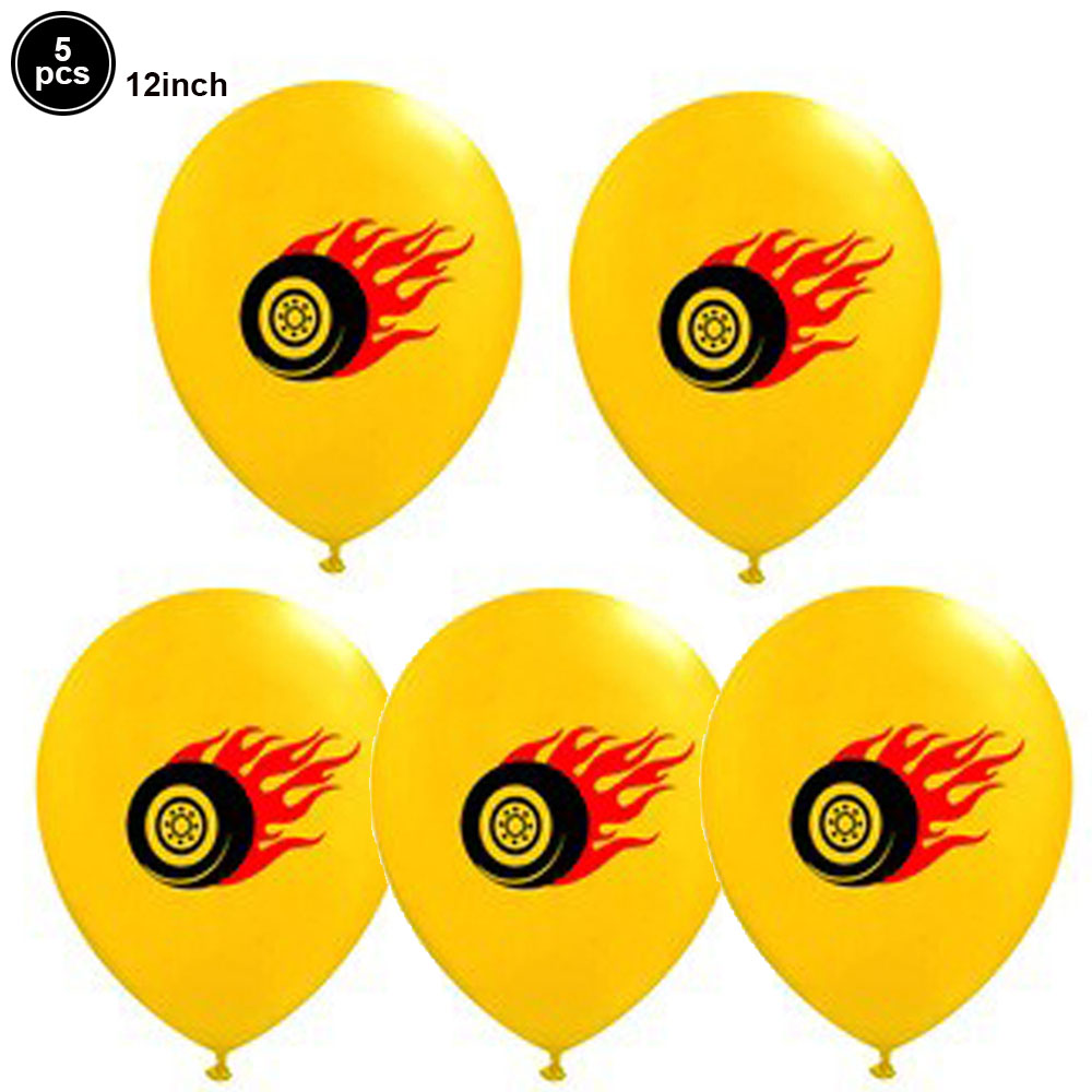 5Pcs Big Monster Truck Ballon Auto Thema 3nd 4th 5th Jongen Verjaardag Feestartikelen Gelukkige Verjaardag Truck Helium Ballons decoratie: Licht Geel