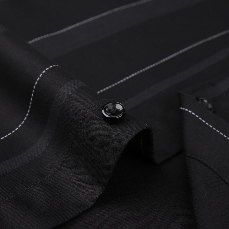 Camisas de vestir a rayas para hombre, camisa con botón debajo del cuello a la , de manga larga, estándar, cómoda, Premium