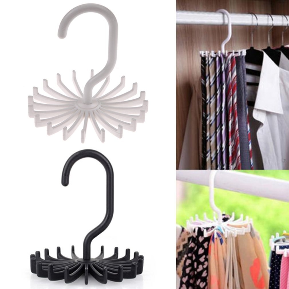 360 degree rotatable Ties Clothing Hanger Rack 20 claw scarf hanger Organizer Twirling Scarf Belt Tie Hook Holder Ties