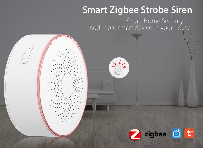 Tuya Zigbee Alarm Strobe Siren 95db multi-sirens linkage alarm together siren interlinked zigbee sirens