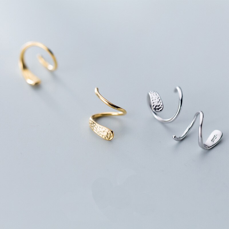 Geometrische helix-ohrstecker aus sterlingsilber in silber/gold , 925 stück , trendige ohrring-accessoires für damen und mädchen 554