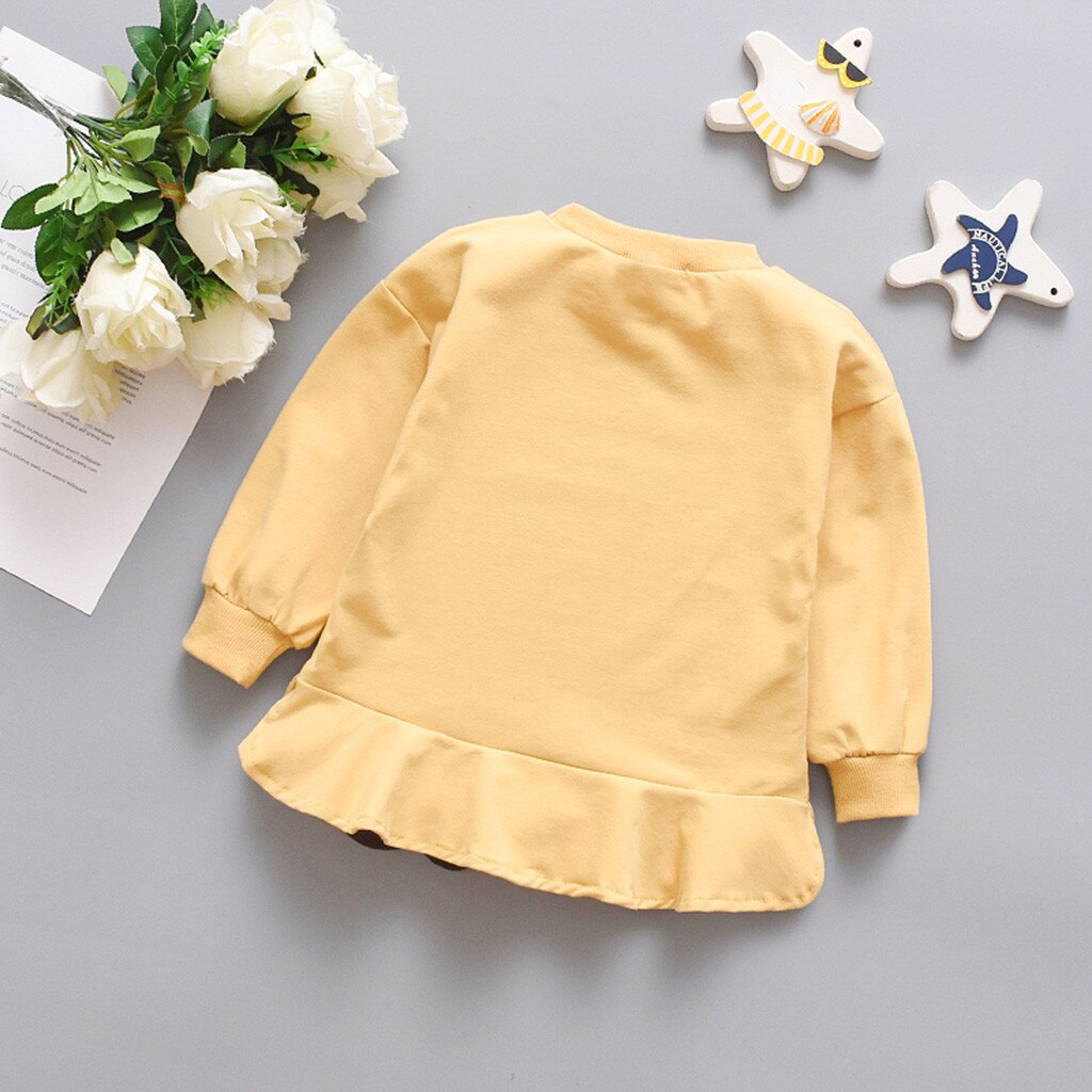 Baby Sweatshirt Children Autumn Winter Clothes Toddler Kids Baby Girls Long Sleeve Cute Cartoon Cat Letter Sweatshirt Coat