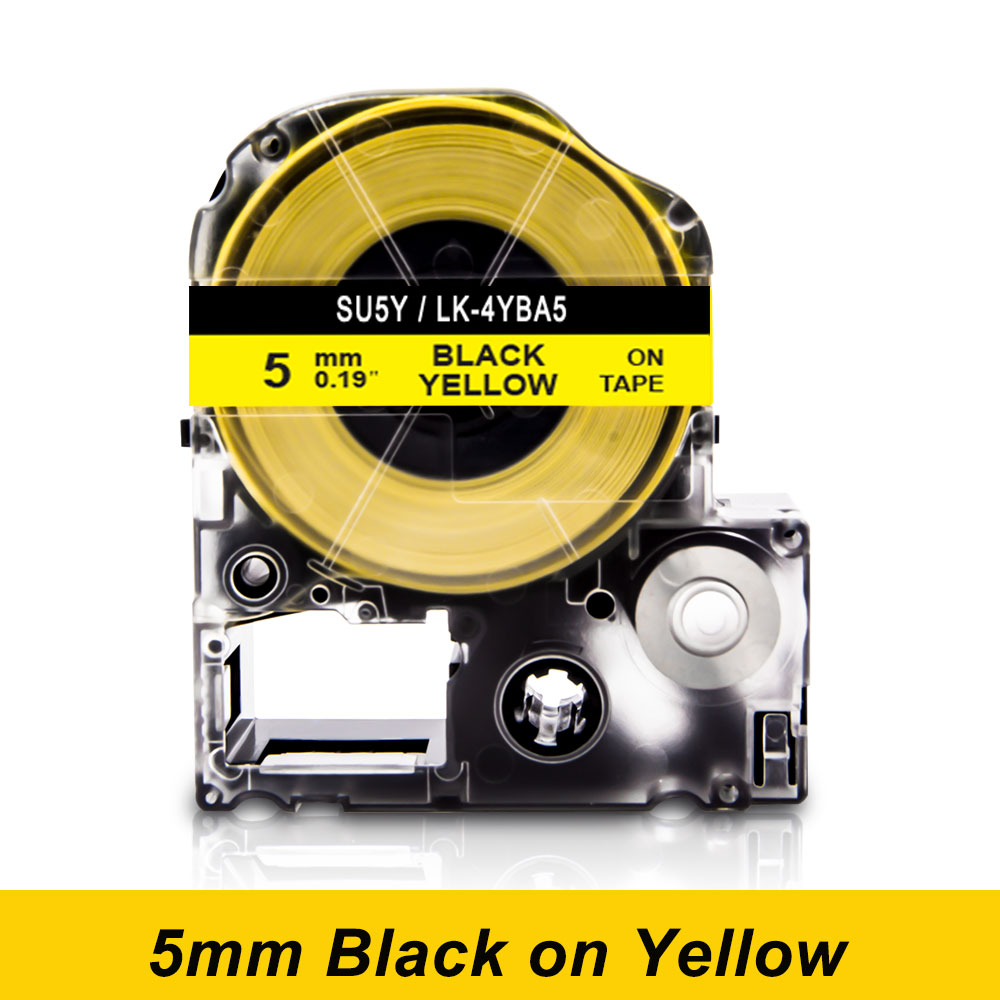 Tubo termorretráctil de etiquetas de 3,5/5/11mm SU5S SU11S SU5Y SU11Y SU3Y SU3W Compatible con impresora Epson LabelWorks LW-300 LW-400 LW-500: LM