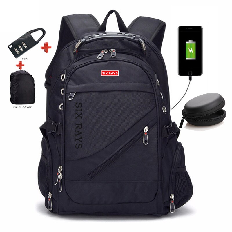 Sixrays crianças sacos de escola de carregamento usb moda negócios casual turista anti-roubo à prova dwaterproof água 15.6 Polegada portátil mochila