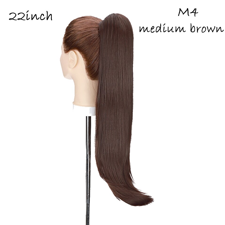 HAIRRO-extensiones de cabello sintético para mujer, extensión de cola de caballo con Clip, 22 pulgadas