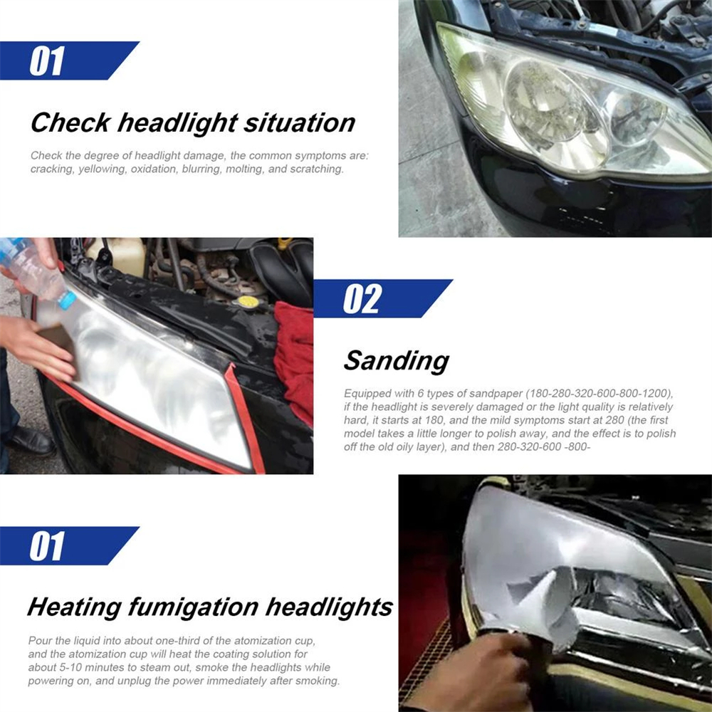 Pulido de faros de coche, polímero líquido, agente de limpieza de restauración de faros de coche, 50ML/100ML/150G, productos de reparación de automóviles