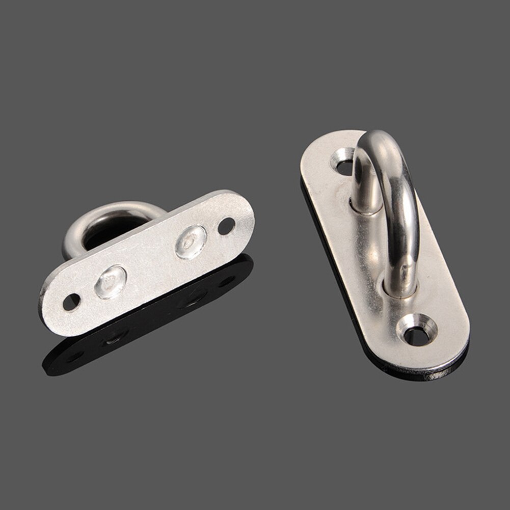 2Pcs Stainless Steel U-shape Pad Eye Plate Wall Mount Hammock Fixed Hook Base Multi-Function Hammock Hammock Hook Metal Base