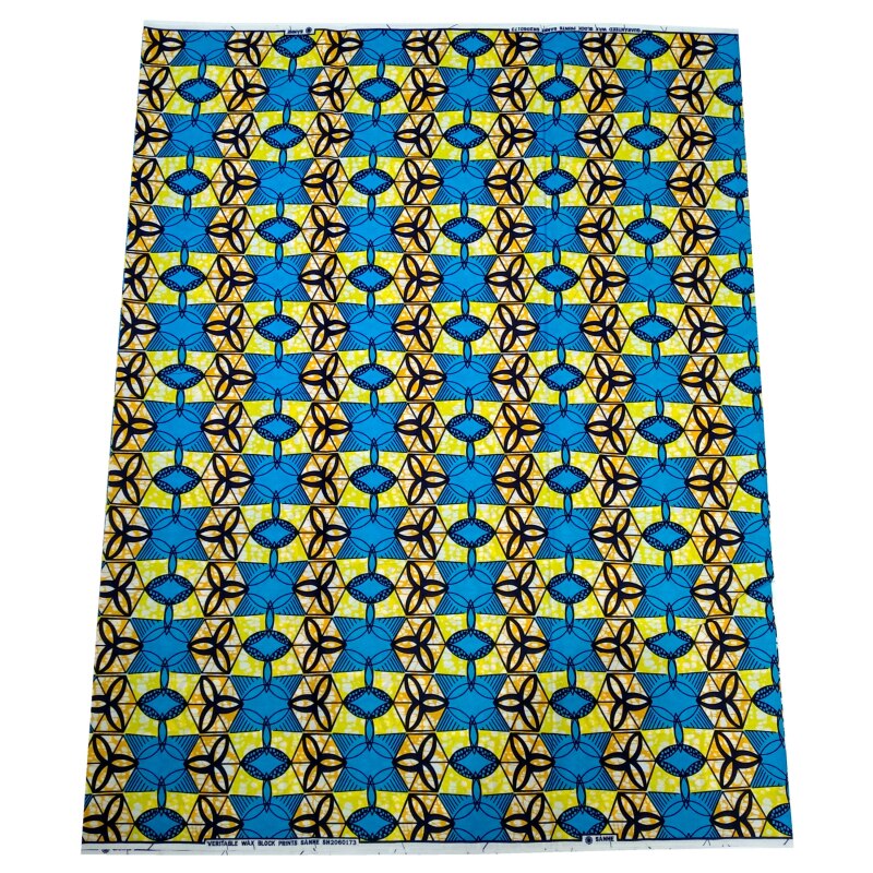Pagne – véritable Wax 100% coton à imprimés colorés, Tissu africain de à la , couture artisanale, 6 Yards pour robe de soirée décontractée