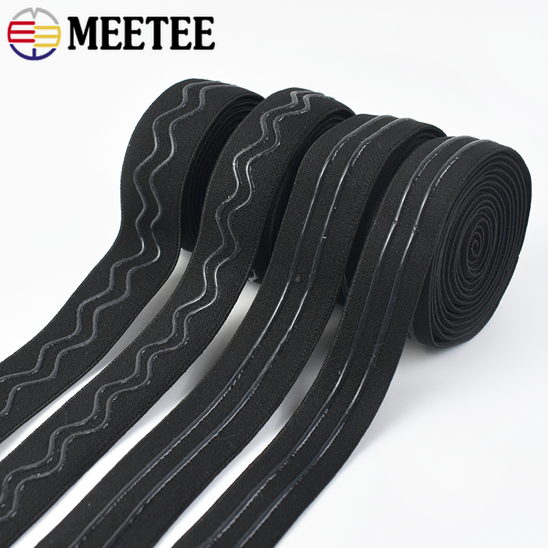 2/5/10M 20/25/30/40/50mm Anti-Rutsch-Silikon-Gummiband für BH Sport Unterwäsche Gummiband strecken Gurtband DIY Zubehör