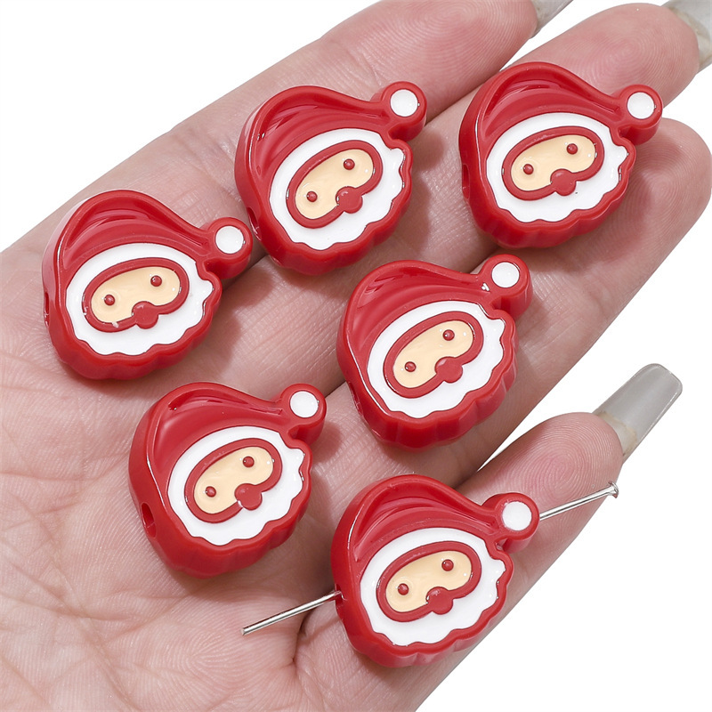 6 teile/los Weihnachten Baum Glocken Handschuhe Acryl Perlen Komponenten Für DIY Handgemachte Armbinde Halskette Schmuck Machen Liefert Material: schwarz