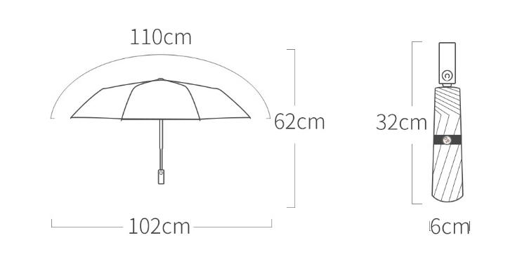 Xiaomi Konggu Transparent Mechanical Anti-rebound Automatic Umbrella Bright Handle Red Fiberglass Umbrella Bone Windproof Men: Default Title