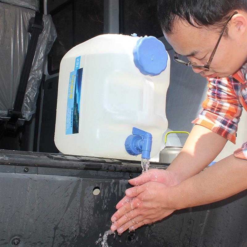 23L Car Driving Water Bucket PE Thickened camping water tank Portable Water Container with Faucet For Camping Hiking Picnic