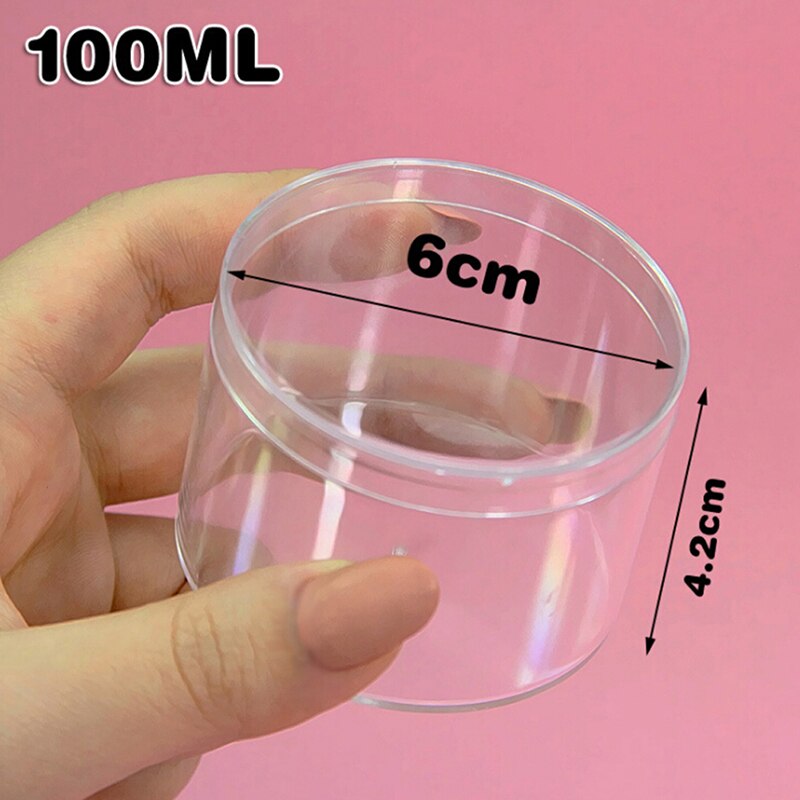 100 ML Translucent Plastic Container Box For Slime Mud Clay DIY Accessory Slime Box Storage Box Bottle With Lid Slime Tool