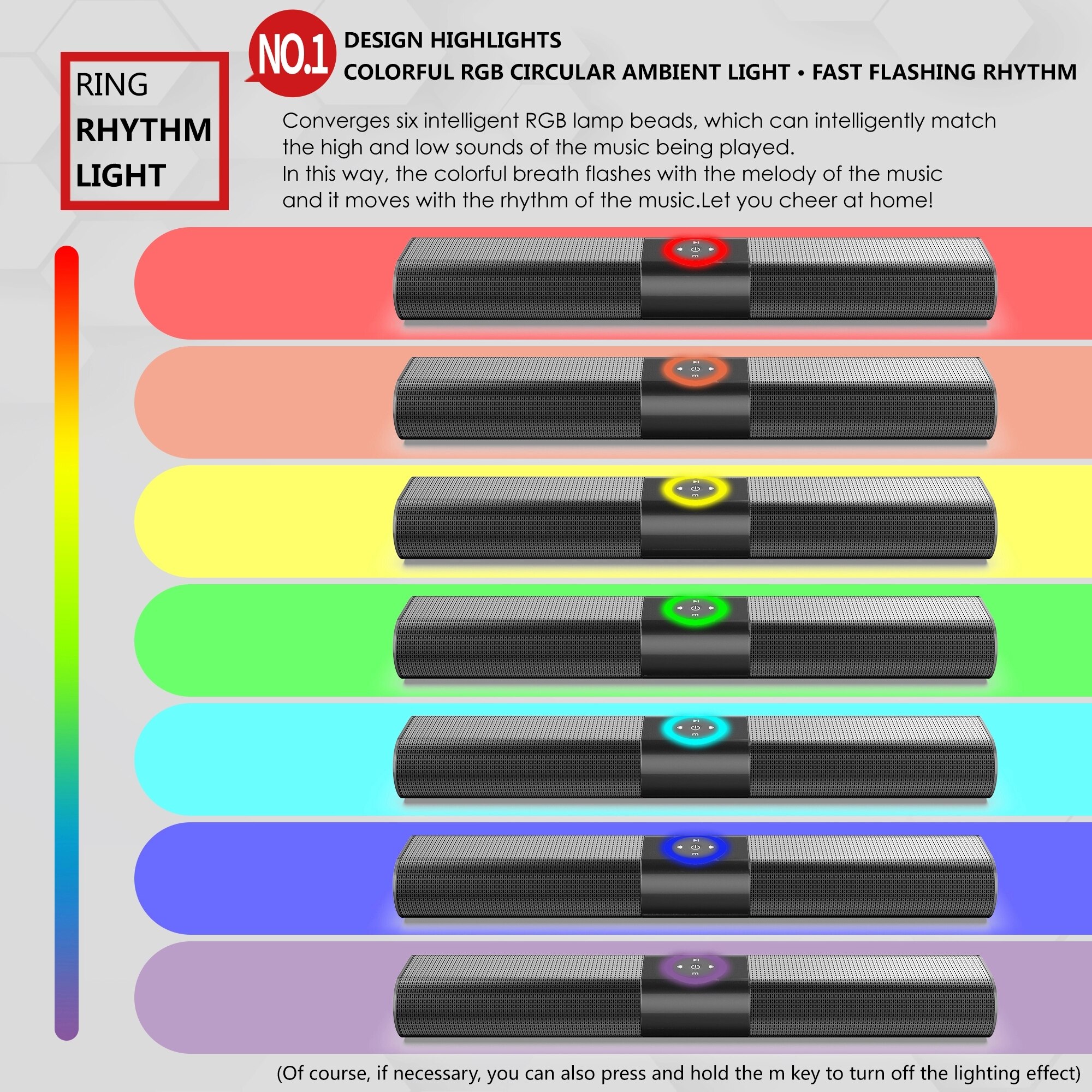 Wall-mounted Wireless Column Home Theater TV Soundbar Portable Bluetooth Speaker For Computer Speakers Subwoofer Music Center