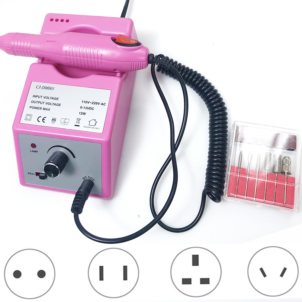 Perceuse à ongles électrique tr/min, ensemble de Machine 40W pour ponceuse à ongles 30000: groove-pink
