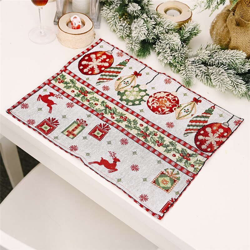Adornos navidad juledekorasjon spisebord dekormatter julenissen elg tre placemat hjem dekor decoracion mesa jul