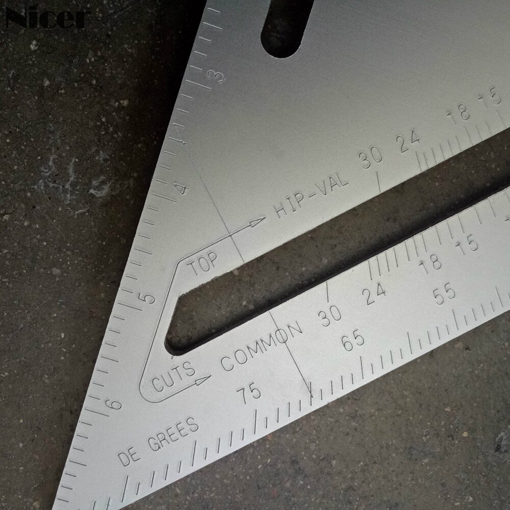 Triangle Rule 90 Degree Thickening Angle Rule Aluminum Alloy Carpenter Measurement Square Ruler