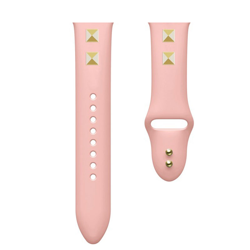 Silikonebesat rem til apple watch series 6 5 4 3 2 rem til iwatch silikone rem punk nitte stil 38mm 40mm 42mm 44mm rem: Kul sort / 12mm