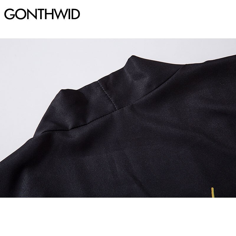 GONTHWID Lotus Bloemen Print Japanse Kimono Vest Jas Jassen Harajuku Hip Hop Casual Losse Tops Streetwear Shirts Jassen