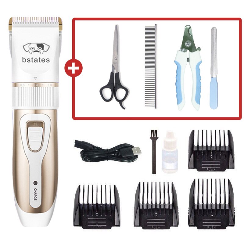 Hondentondeuse, geluidsarme hondentondeuse, hondentrimmer, kattentondeuse, trimmer voor huisdieren, usb-oplaadbaar: Bstates  l02