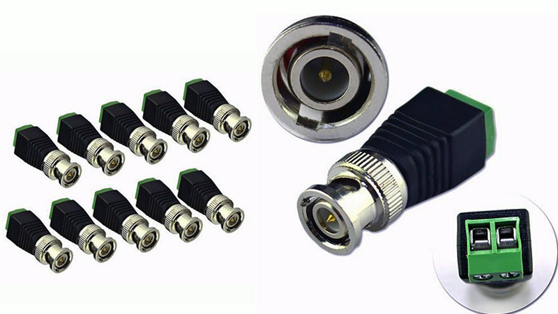 100PCS/Lot CCTV Accessories SMTSEC BNC Male To DC Connector Coax Coaxial Connector For CCTV Camera System BNC-116